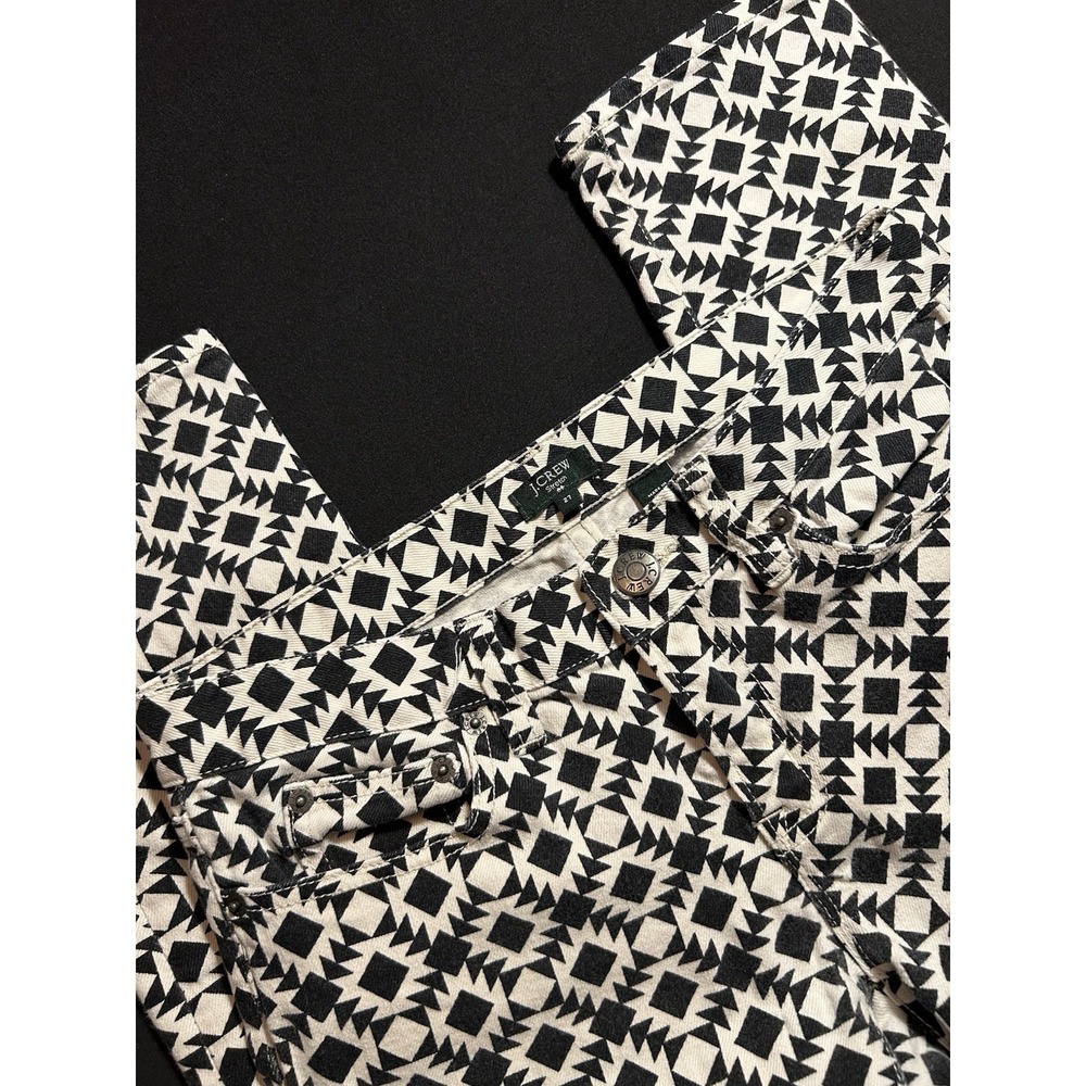 LOFT Aztec Geometric Print Denim Jeans Straight Slim Fit Size 27/4 Women's EUC
